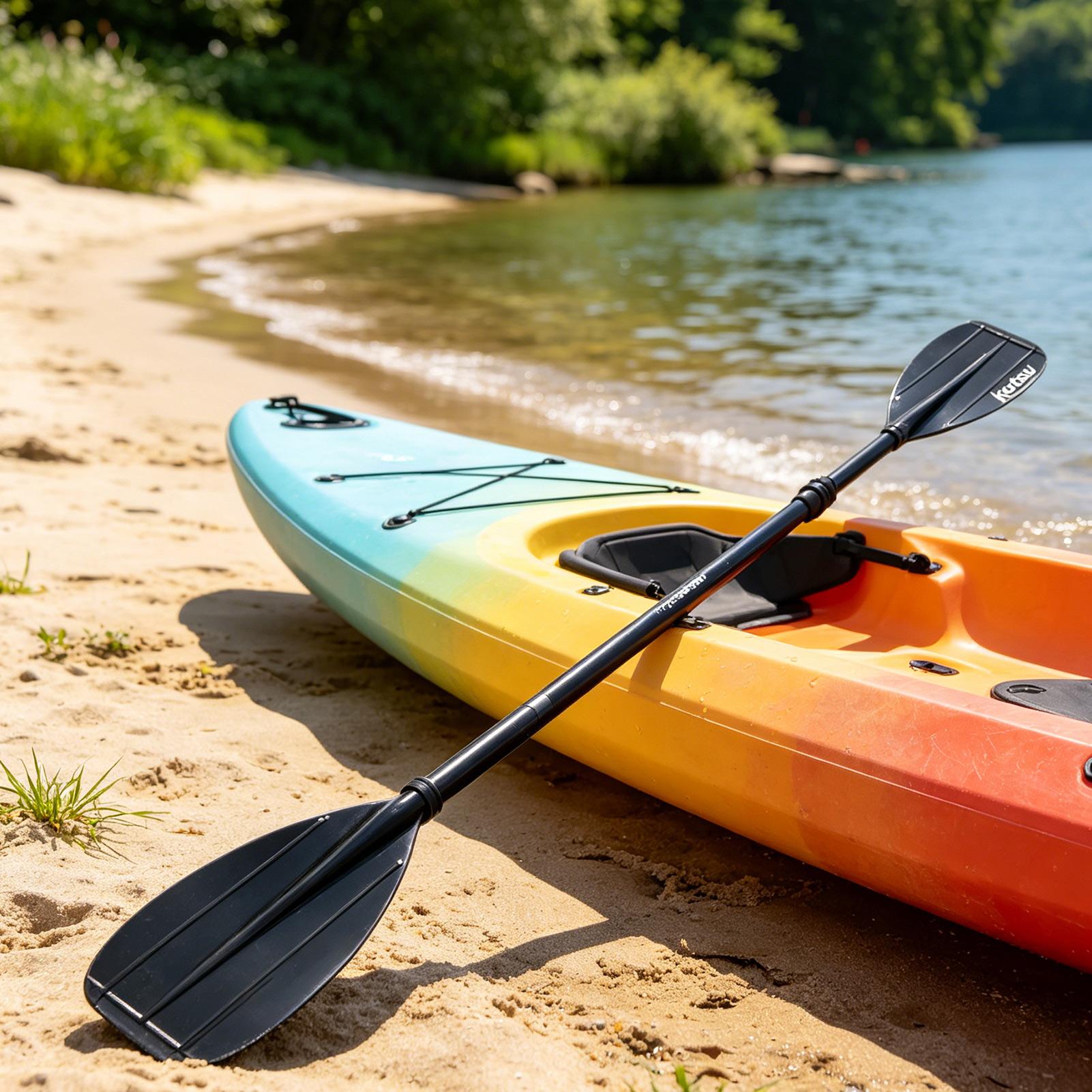 Fishing Kayak Paddle - ไม้พายคาร์บอนไฟเบอร์ 2 ท่อน น้ำหนักเบา แบบสองหัว สำหรับพายเรือคายัค