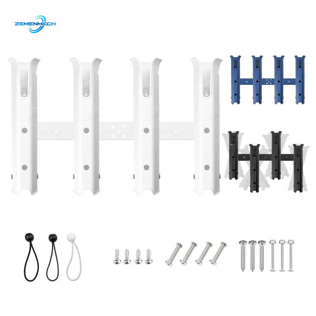 Fishing Kayak Seat - ที่วางคันเบ็ดตกปลาแบบปรับได้สี่เสา ทำจากพลาสติก สำหรับติดตั้งข้างเรือ คายัค กล่องเก็บความเย็น หรือรถพ่วง