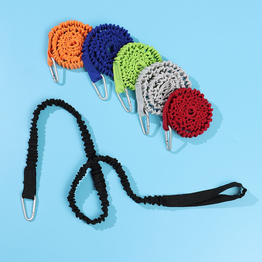 Fishing Kayak Paddle Leash - สายรัดพายเรือคายัค/เรือแคนูแบบยืดหยุ่นปรับได้ สายรัดคันเบ็ดตกปลา เชือกนิรภัย คาราบิเนอร์ อุปกรณ์เสริมสำหรับเรือพาย