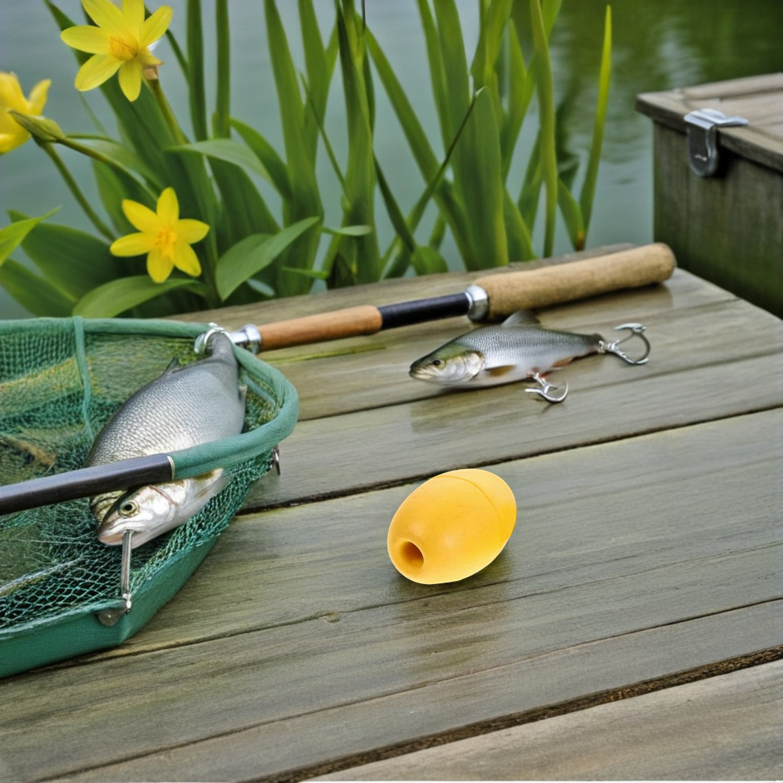 Fishing Kayak Anchor - ทุ่นลอยน้ำสำหรับเรือยอชท์ 8 ชิ้น ทุ่นลอยน้ำรูปวงรีที่มองเห็นได้ชัดเจน สำหรับเรือคายัค ทุ่นสมอเรือ