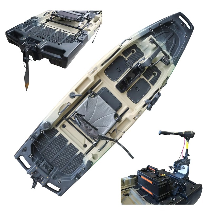 Fishing Kayak Pedal Drive - เรือคายัคแบบนั่งบน HDPE/PE สำหรับ 1 คน ได้รับมาตรฐาน