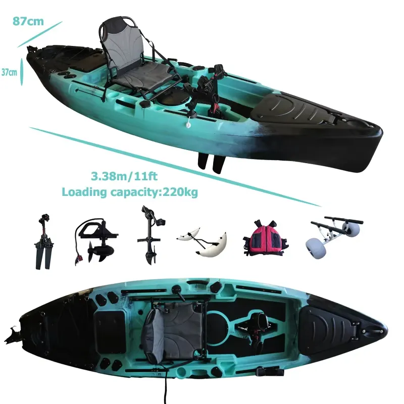 เรือคายัคแบบมีครีบขับเคลื่อนด้ - Fishing Kayak Sit In บทวิจารณ์และราคา