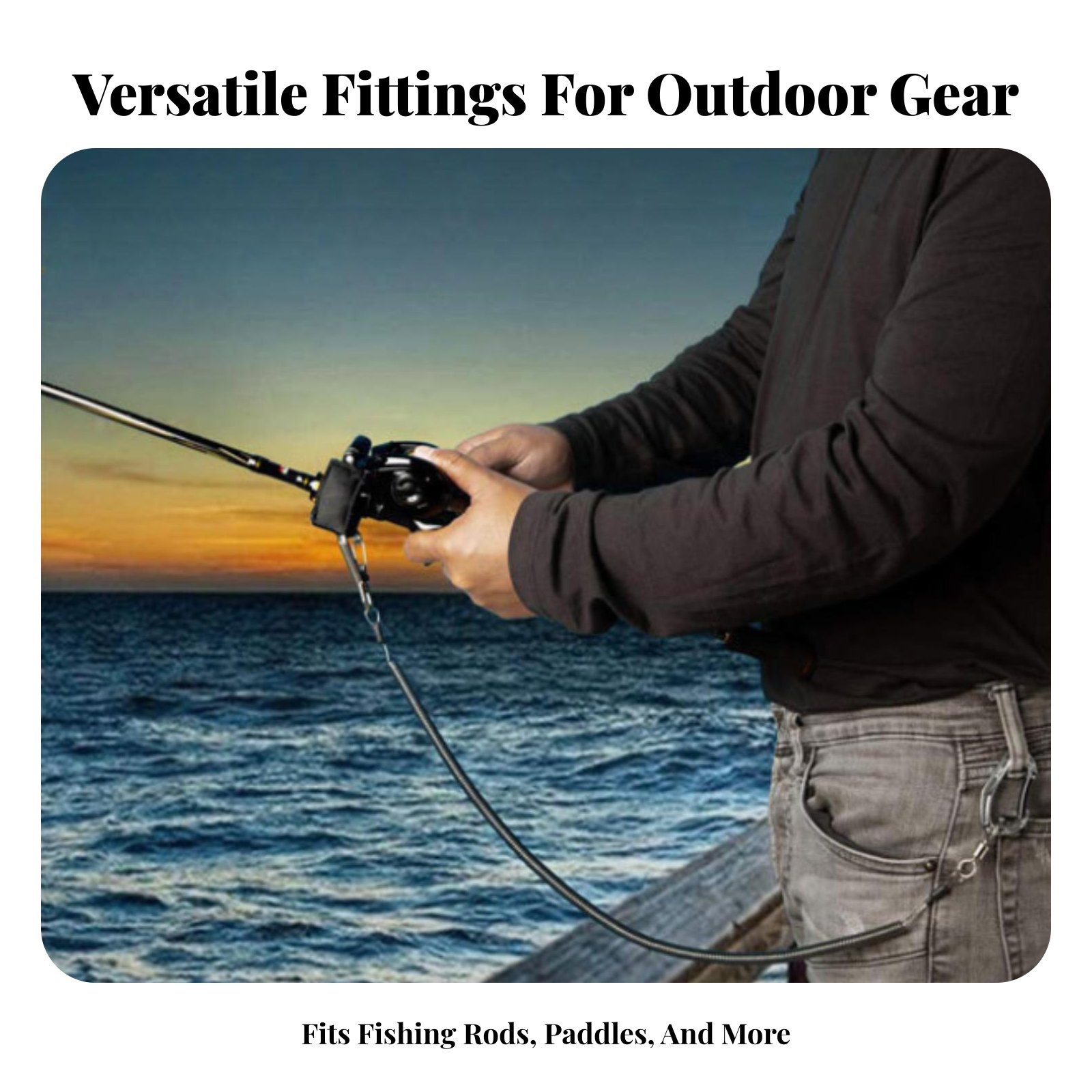สายรัดคันเบ็ดแบบยืดหดได้ สายรั - Fishing Kayak Paddle Leash บทวิจารณ์และราคา