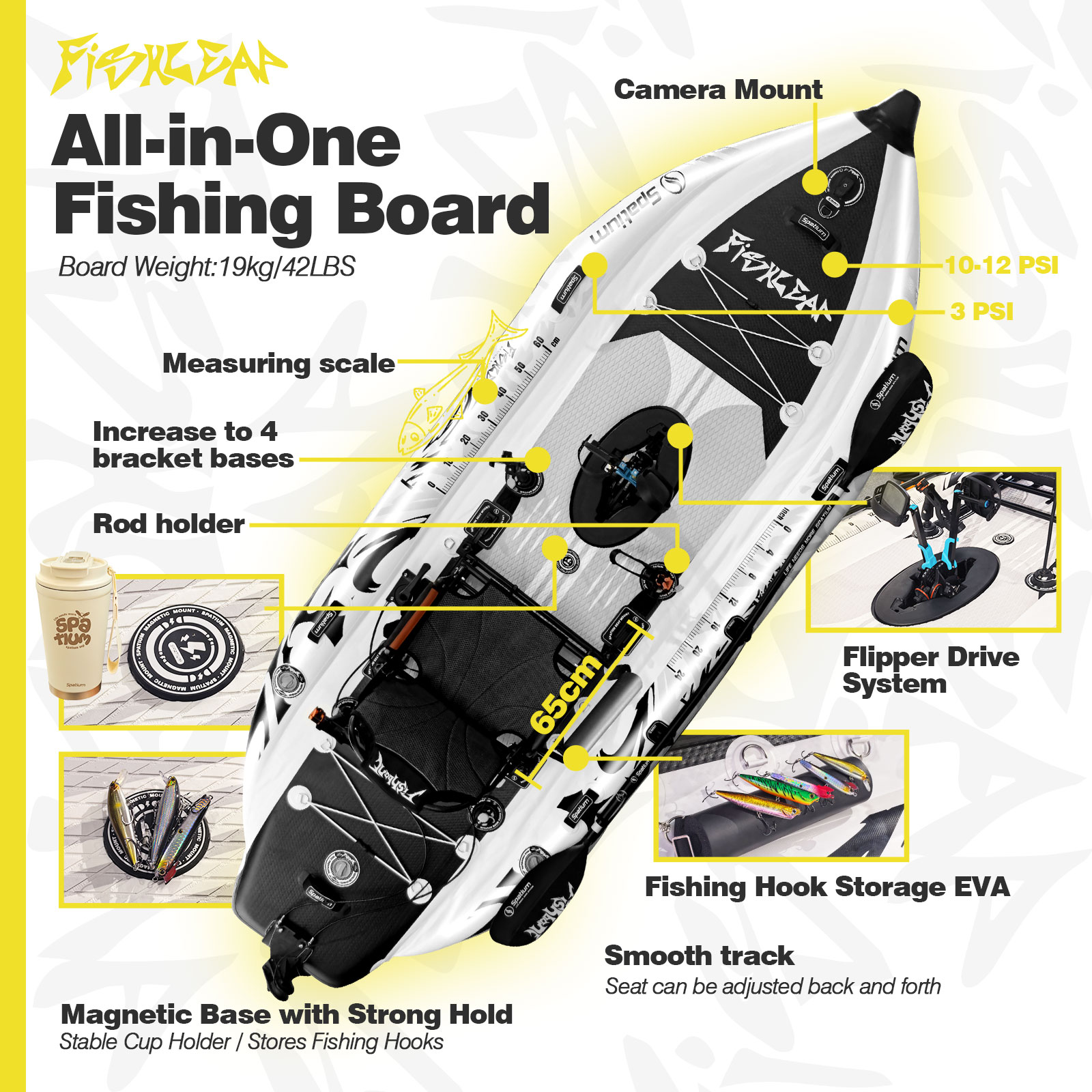 เรือคายัคเป่าลม Spatium 11.5 ฟ - Fishing Kayak Seat บทวิจารณ์และราคา